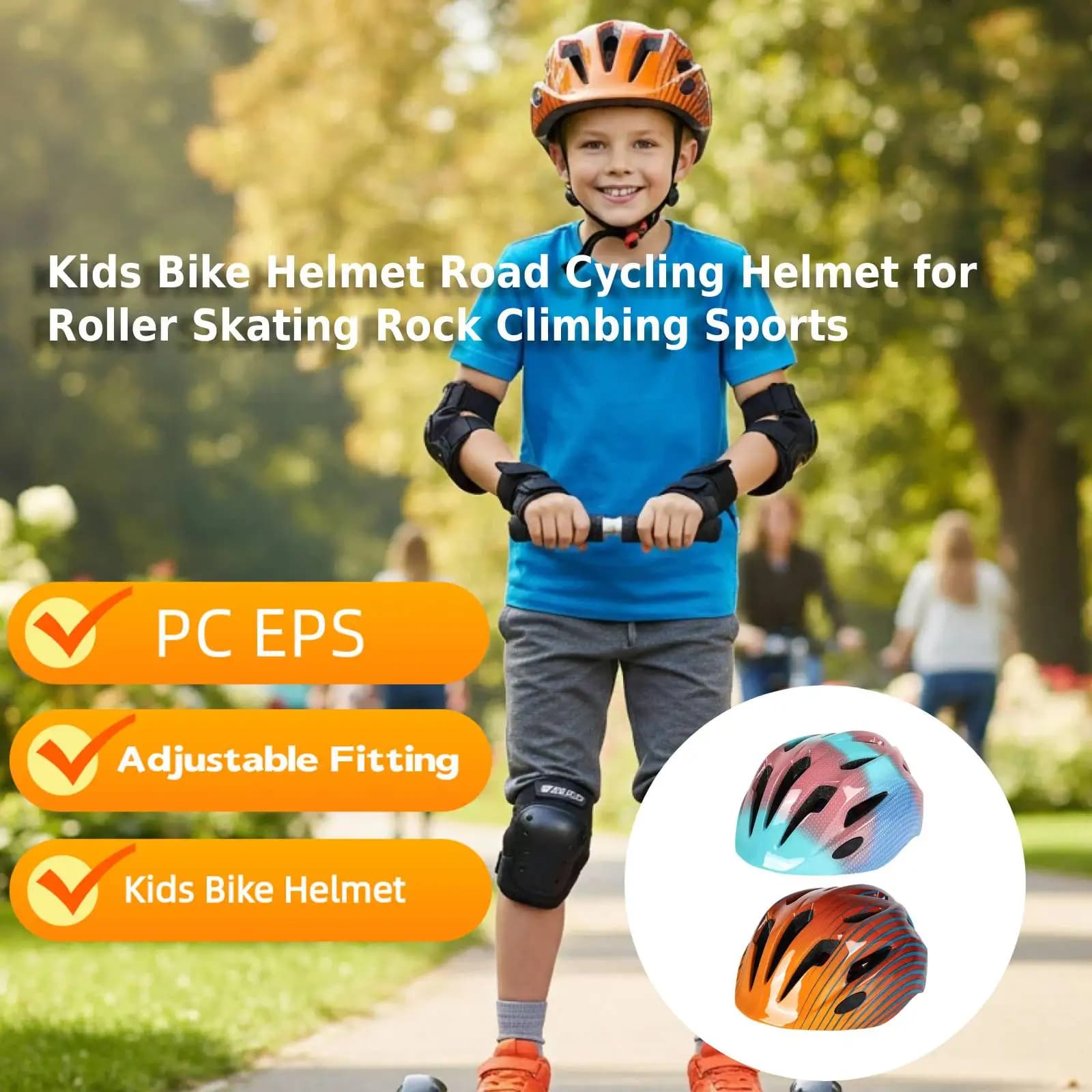 Casco Protettivo per Bambini, Ventilato e Antiurto, per Ciclismo e Skateboard, in PC EPS