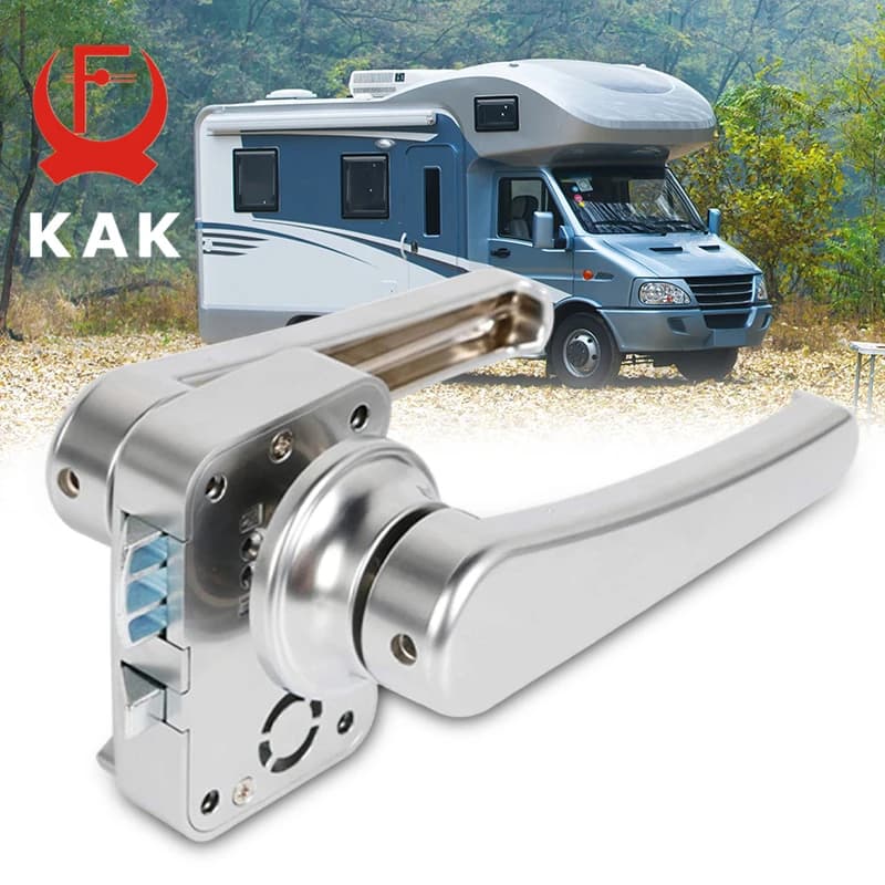 KAK In Lega di Zinco RV Maniglia Della Serratura Della Porta Manopole Senza Chiave Camper Auto Toilette Serrature Per Porte Caravan Barca Fermo di Sicurezza Porta Interna Hardware