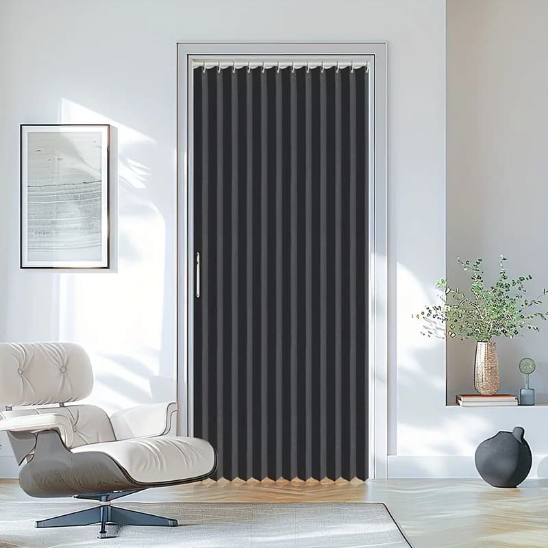 Folding Room Divider Curtain for Kitchen and Fitting Room, Privacy Partition Panel with Decorative Home Appeal