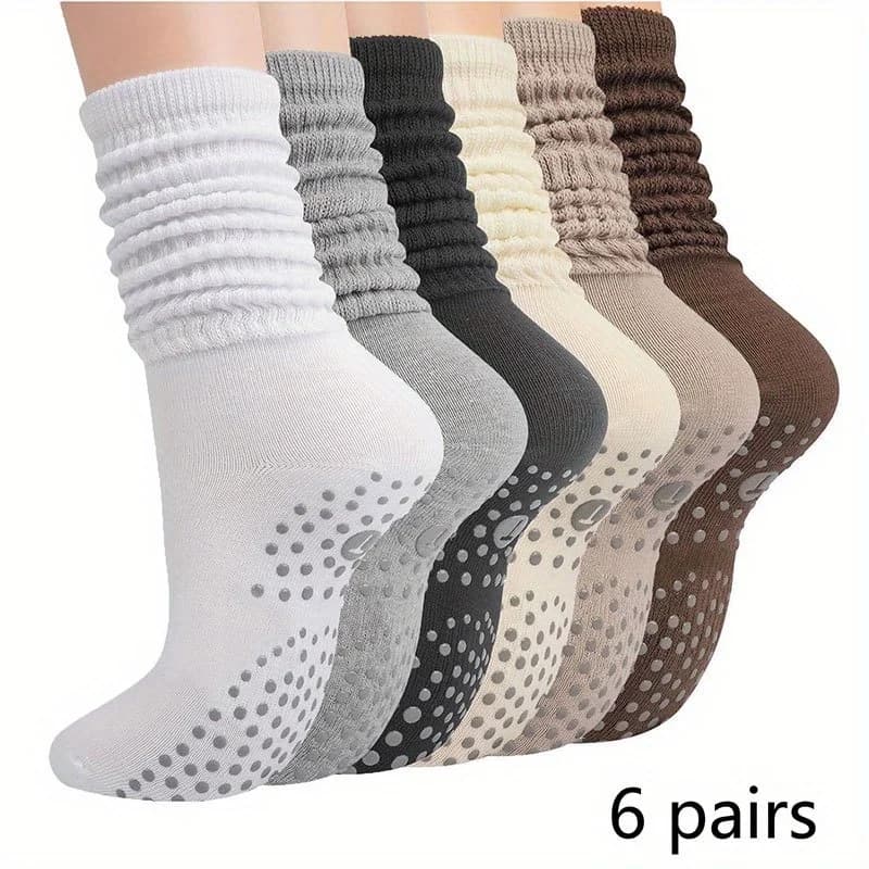 1/3 double stack yoga socks, anti-slip fabric for interior, soft and breathable, women's calf socks, suitable for the exercise of Pilates