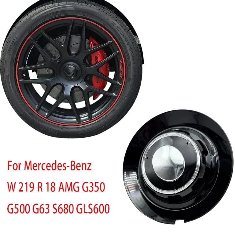 1 Piece C-1028 Car Wheel Cover for Mercedes-Benz W 219 R 18 AMG G350 G500 G63 S680 GLS600 147mm Black Polished