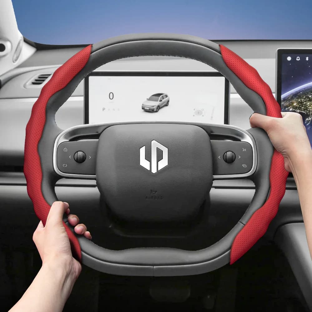 Coprivolante per Leapmotor a Onde, in Pelle Traspirante Segmentata, Compatibile con T03 C10 B10 B05 B03X C16 C11 C01, Nero Rosso