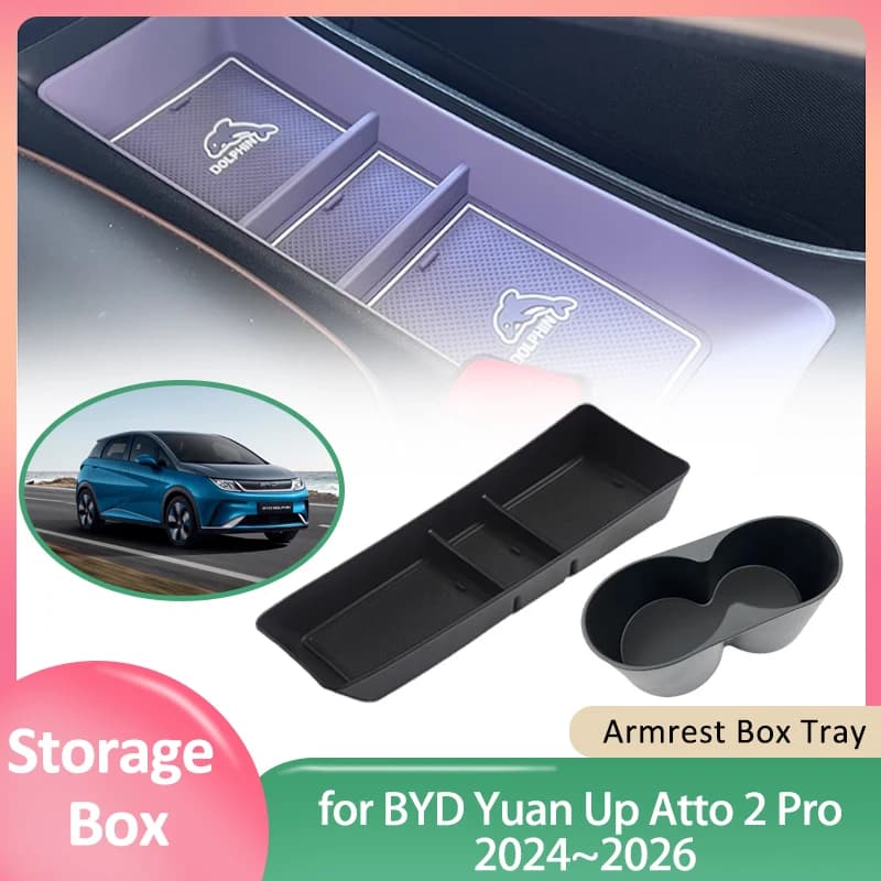 Scatola portaoggetti per auto per BYD Dolphin EV 2022 ~ 2025 2023 Portabicchieri in gomma viola ABS Console centrale Organizer Bracciolo Vassoio Accessori