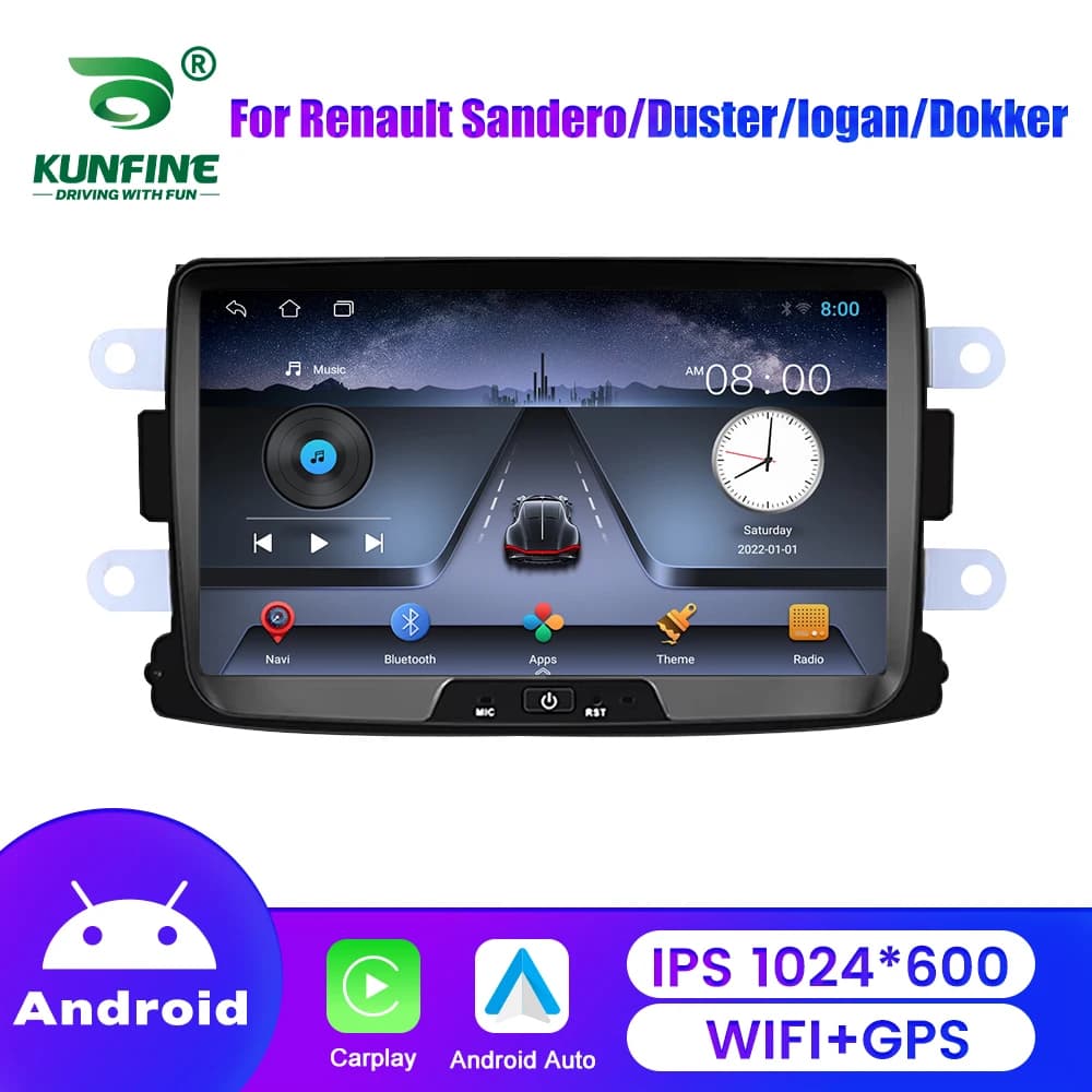 8 "Radio per auto Lettore multimediale per RENAULT Duster Dacia Sandero 2din Navigazione GPS Wireless CarPlay Android Auto Audio Stereo