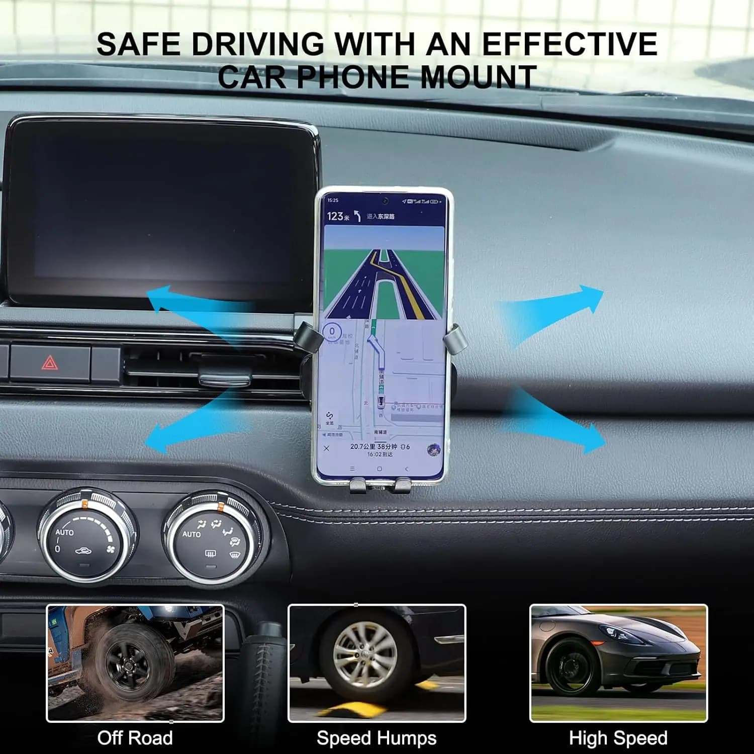 Per Mazda MX-5 2016-2023 ABS presa d'aria di controllo centrale destra supporto per telefono cellulare supporto di navigazione GPS accessori per auto