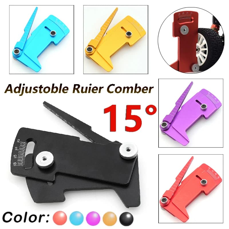 Righello regolabile RC Altezza mozzo ruota Bilanciamento Righello Camber 15 ° Strumenti per 1:8 1:10 1:12 HSP Tamiya MST YOKOMO RC Drift Racing Cars