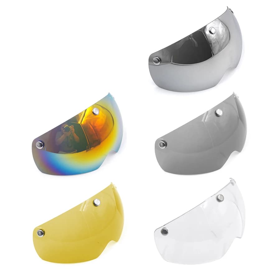 Casco da bici Occhiali da ciclismo Visiera Accessori Strada Mtb Aero Occhiali da casco da bicicletta Lente anti UV Trasparente Grigio Giallo Argento