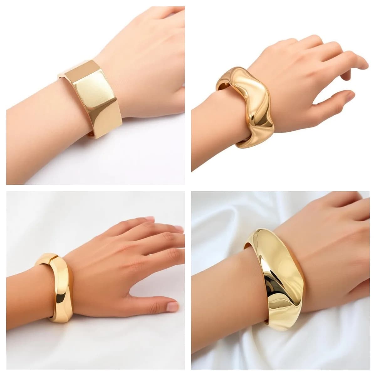 Nuovi Bracciali a Polsino in Metallo Dorato di Tendenza 2026 per Donna, Bracciale Aperto Geometrico Irregolare, Gioiello di Moda, Regalo