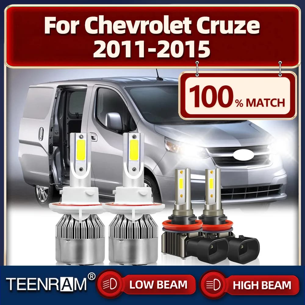 240W Turbo LED Faro 40000LM CSP Chip Auto Testa Della Lampada 12V Fendinebbia 6000K Per Chevrolet Cruze 2011 2012 2013 2014 2015