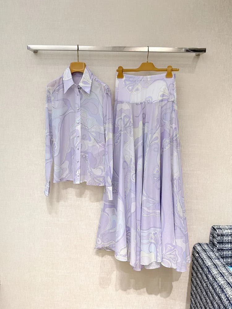 Complete with Spring/Estivo Woman Elegant Cotton: Blusa and Long skirt - Set 2 High Quality Parts 2026