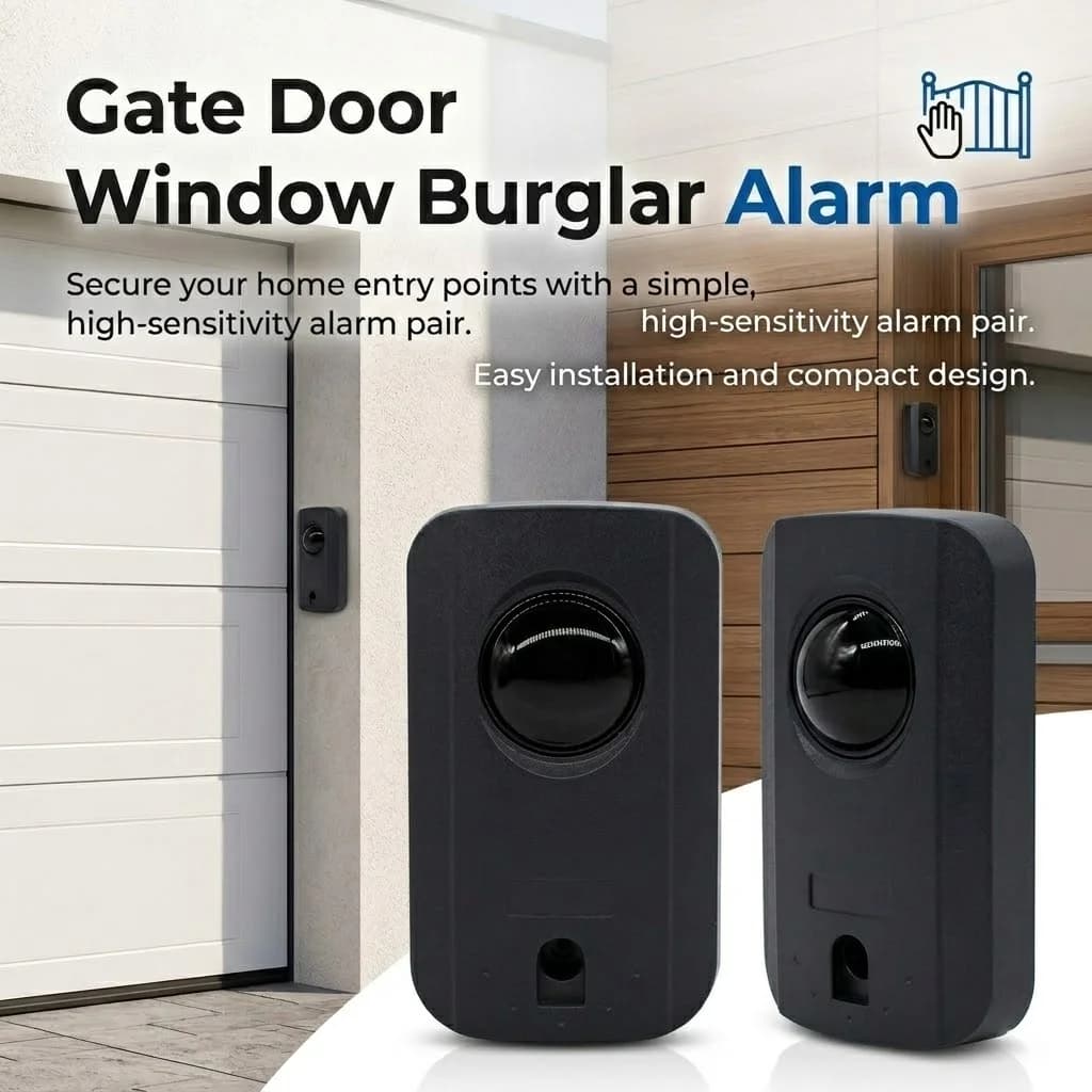 Rilevatore di Allarme Antifurto - Sensore a Raggio Infrarosso Singolo Fotoelettrico Attivo Impermeabile per Garage, Cancello, Porta, Finestra