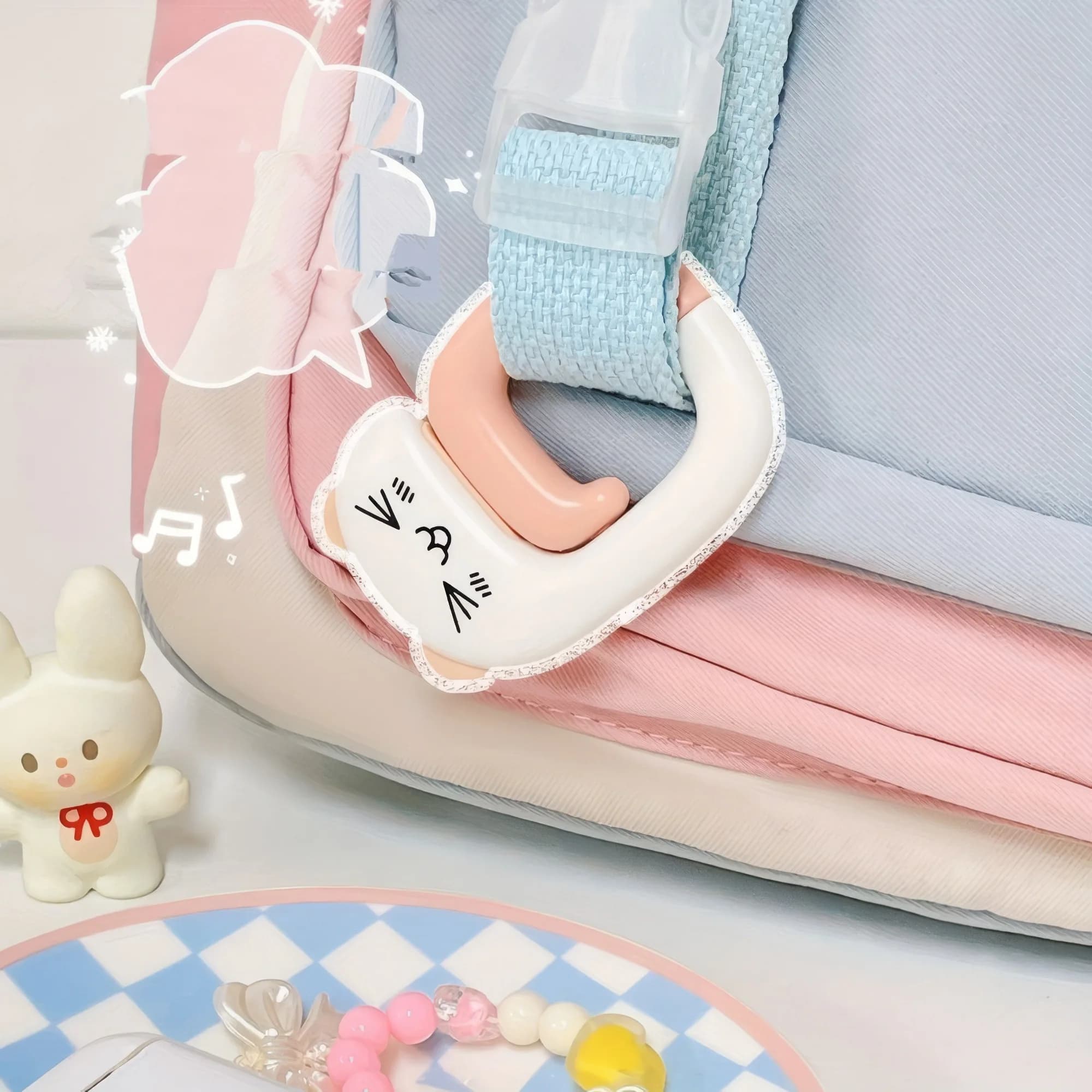 1 gancio per borsa rosa, a forma di simpatico animale, portatile, adatto per appendere borse, portafogli e zaini