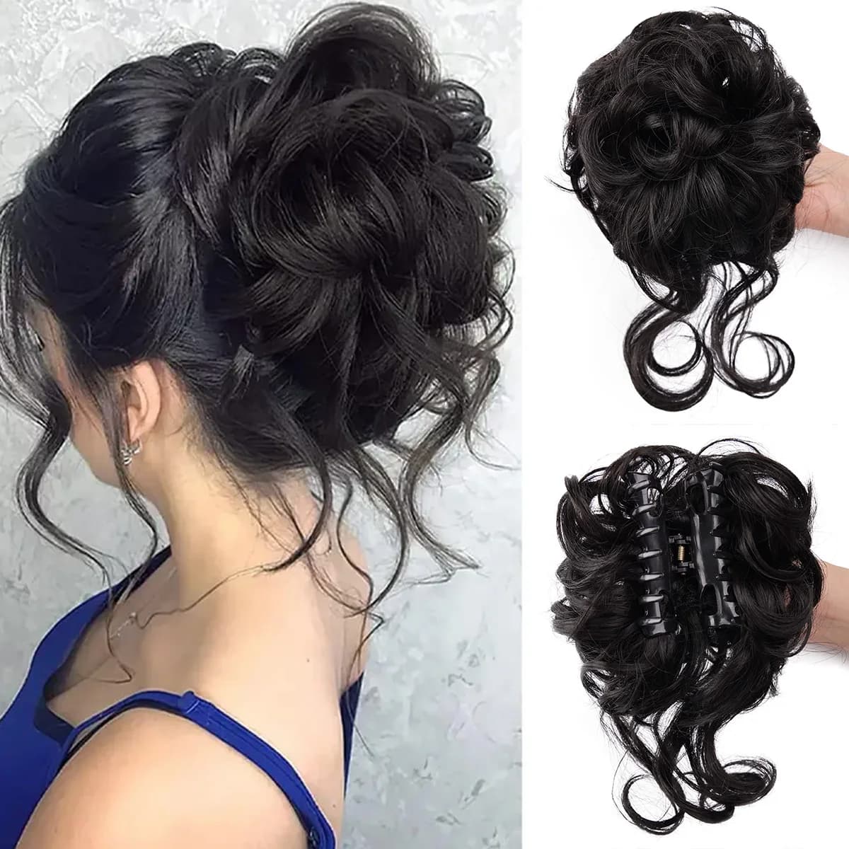 Stuffed Synthetic Cloth Updo Hair Extensions Scrunchie Parrucchino