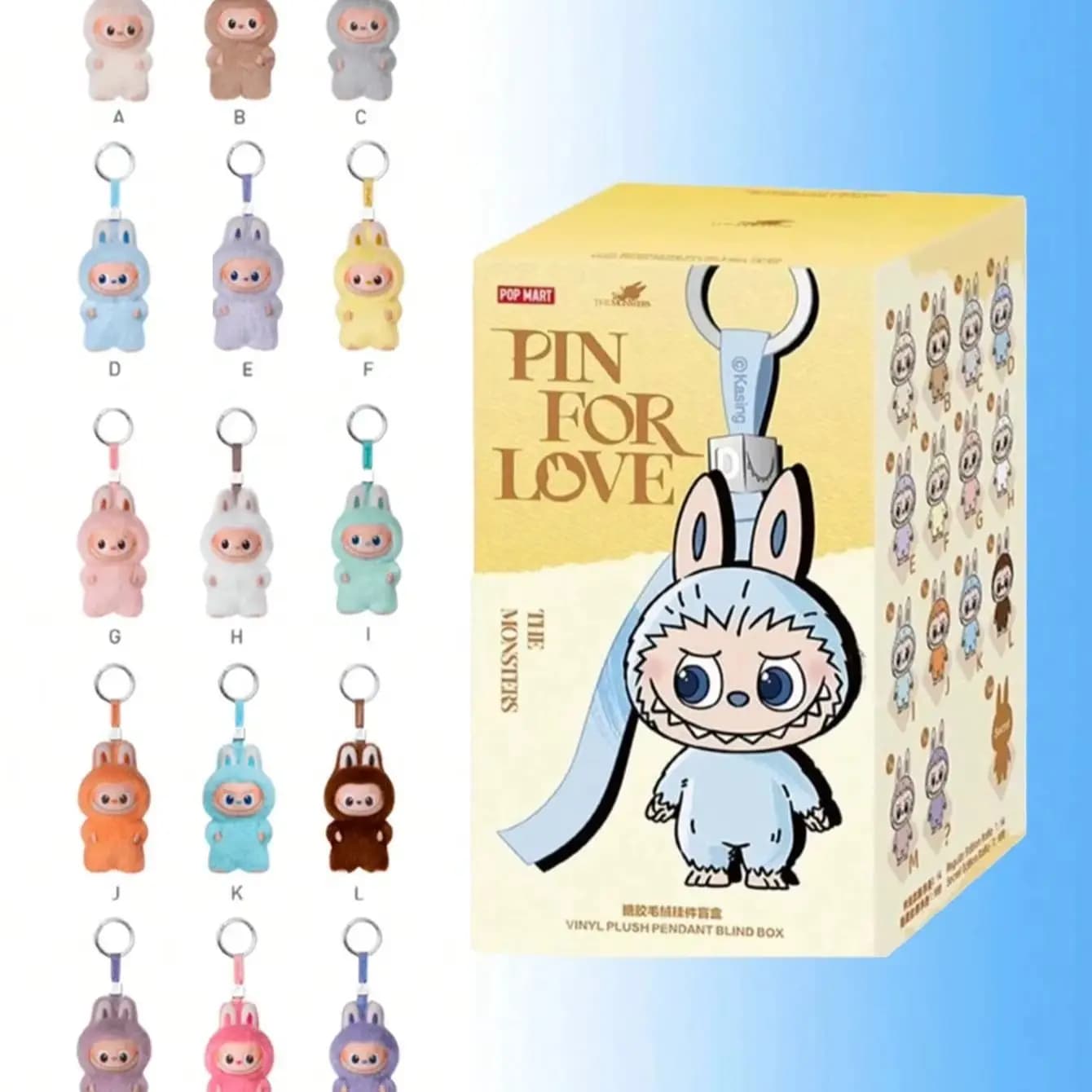 100% Autentico Mini Labubu POP MART THE MONSTERS PIN FOR LOVE Serie Blind Box Bambola da Collezione Giocattolo Figurina Portachiavi Ciondolo Regalo