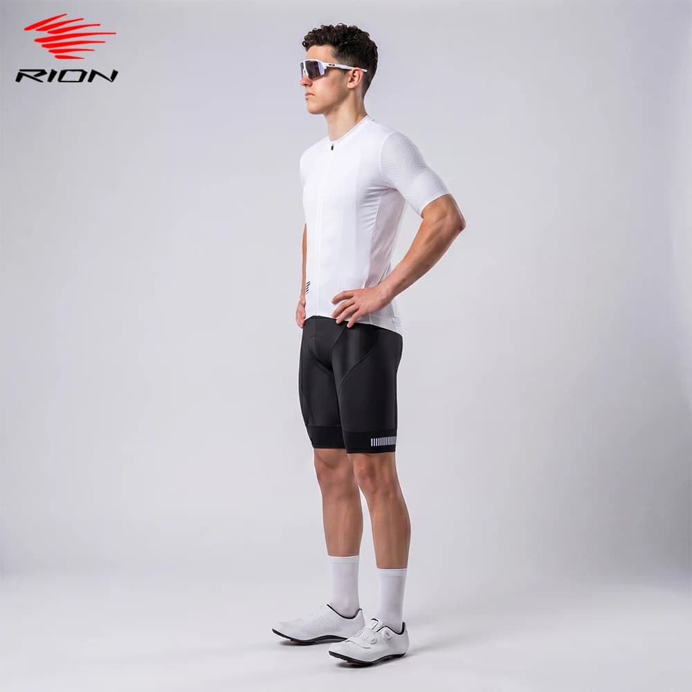 Set da Ciclismo RION per Uomo, Maglia e Pantaloncini con Bretelle, Abbigliamento Professionale per Bici da Strada e MTB, Set Estivo 2 Pezzi