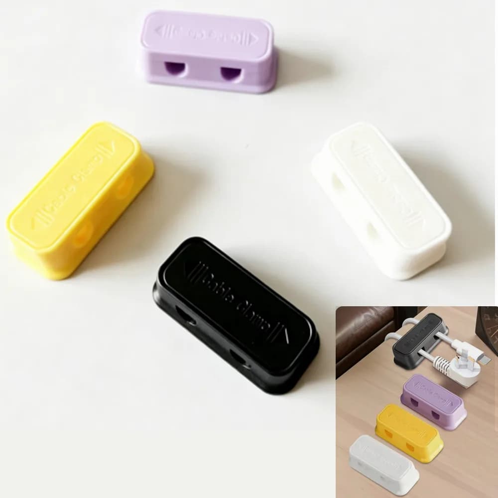 Magnetic cable clips Dual Cord Holder phone Cable Management Adhesive Cable Clips Wire Keeper For Home Office Desktop Car