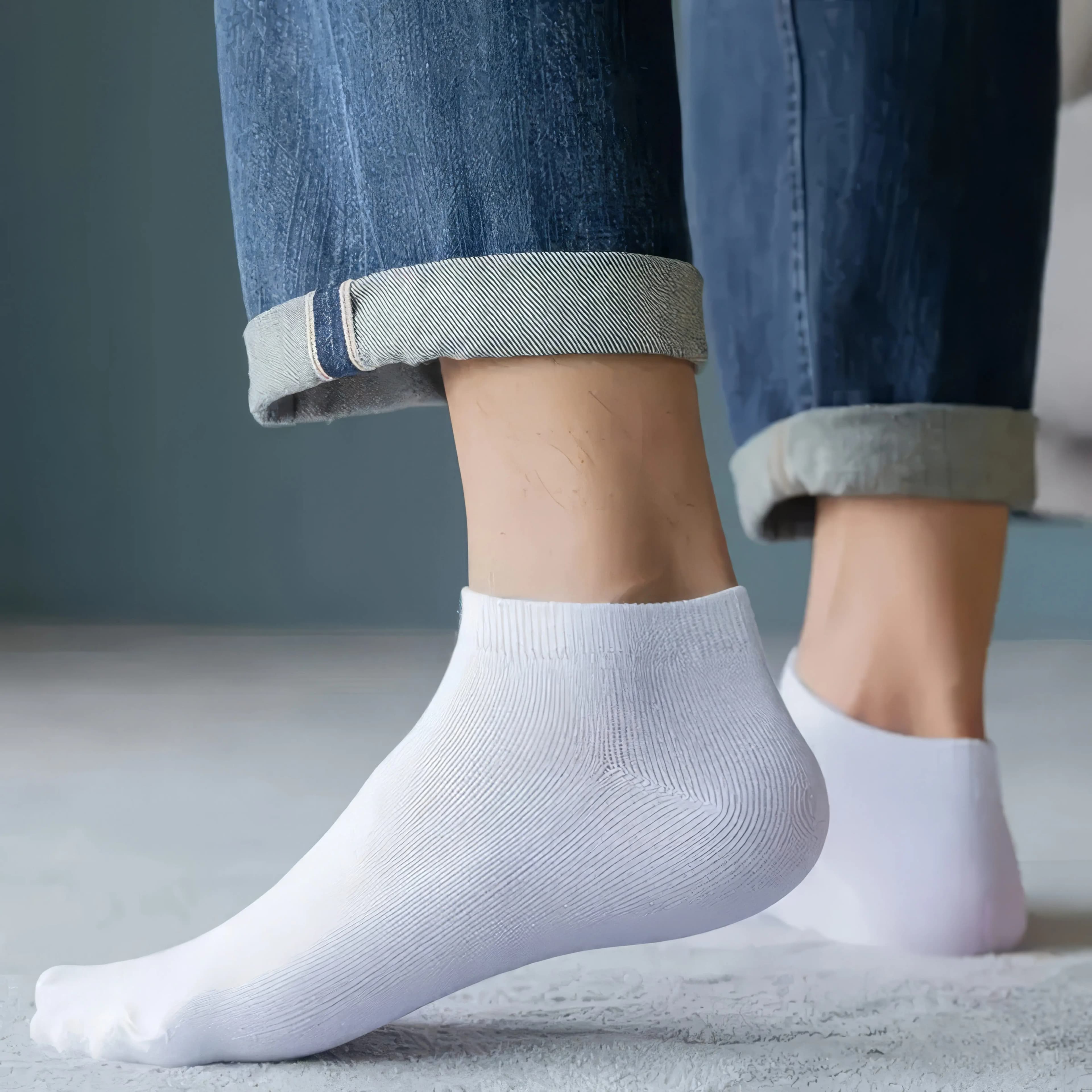 10 pairs of unspoiled socks in classic black, gray and white offer an essential versatility for any wardrobe.