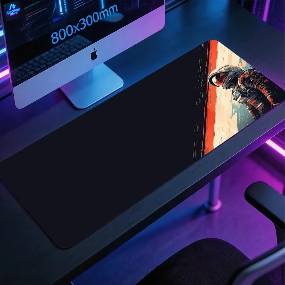 Dark Space Explorer Mouse Pad 80x30cm Astronaut Rubber Laptop Deskpad Themed Desk Accessories Cosmic Design Nonslip Mousepad Gamer