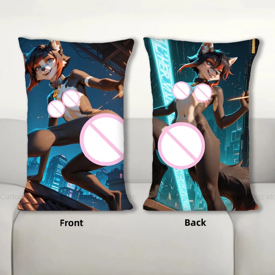 Fodere per cuscini Kawaii Anime Fox - Stampa simpatico personaggio dei cartoni animati per decorazioni per divano e letto 40x60