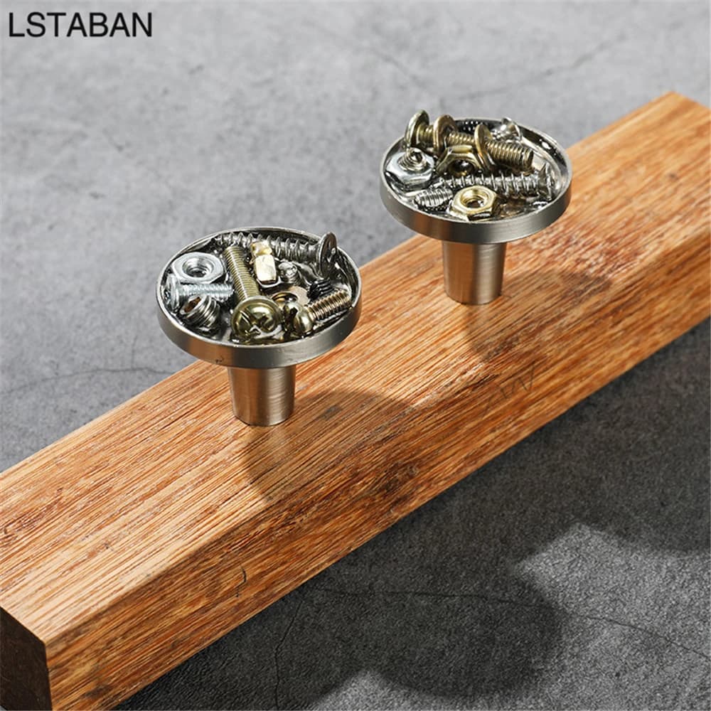 Maniglia per mobili da cucina in lega di zinco stile industriale americano creativa vintage per armadietti guardaroba pomelli per cassetti con foro singolo