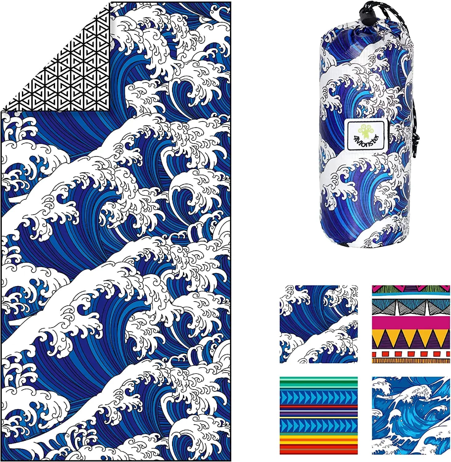 Asciugamano da spiaggia in microfibra ad asciugatura rapida, telo da viaggio leggero super assorbente per nuotatori, asciugamano da campeggio senza sabbia, asciugamani da spiaggia