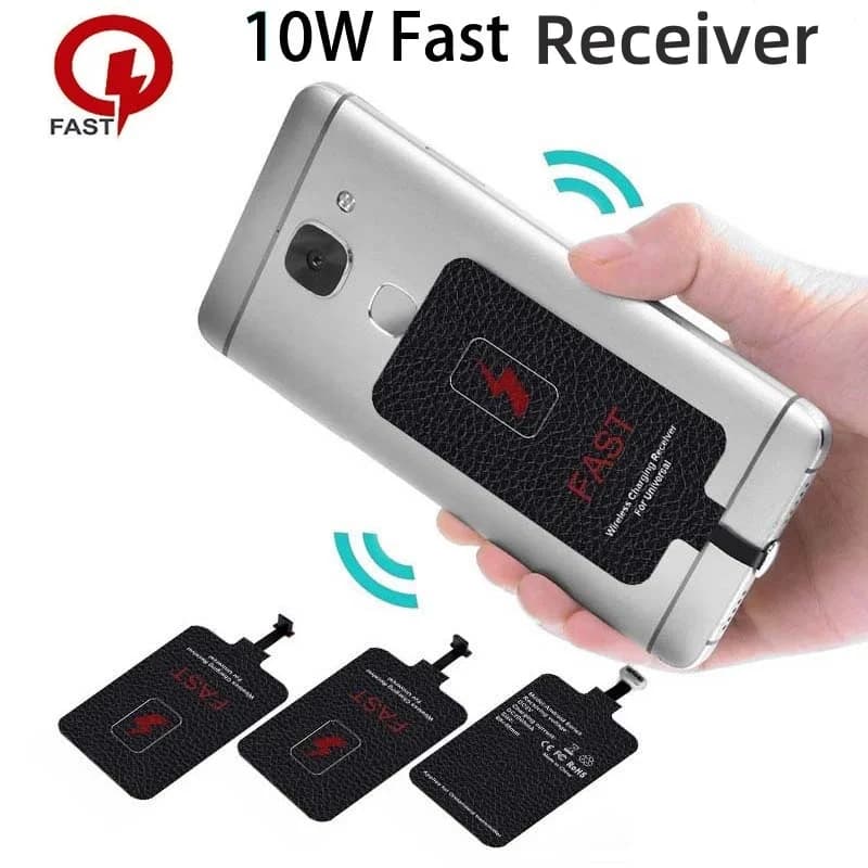Bobina Ricevitore Wireless 10W 5V per iPhone 5 6 7, Adattatore Universale di Ricarica Wireless Tipo C per Samsung Huawei Xiaomi
