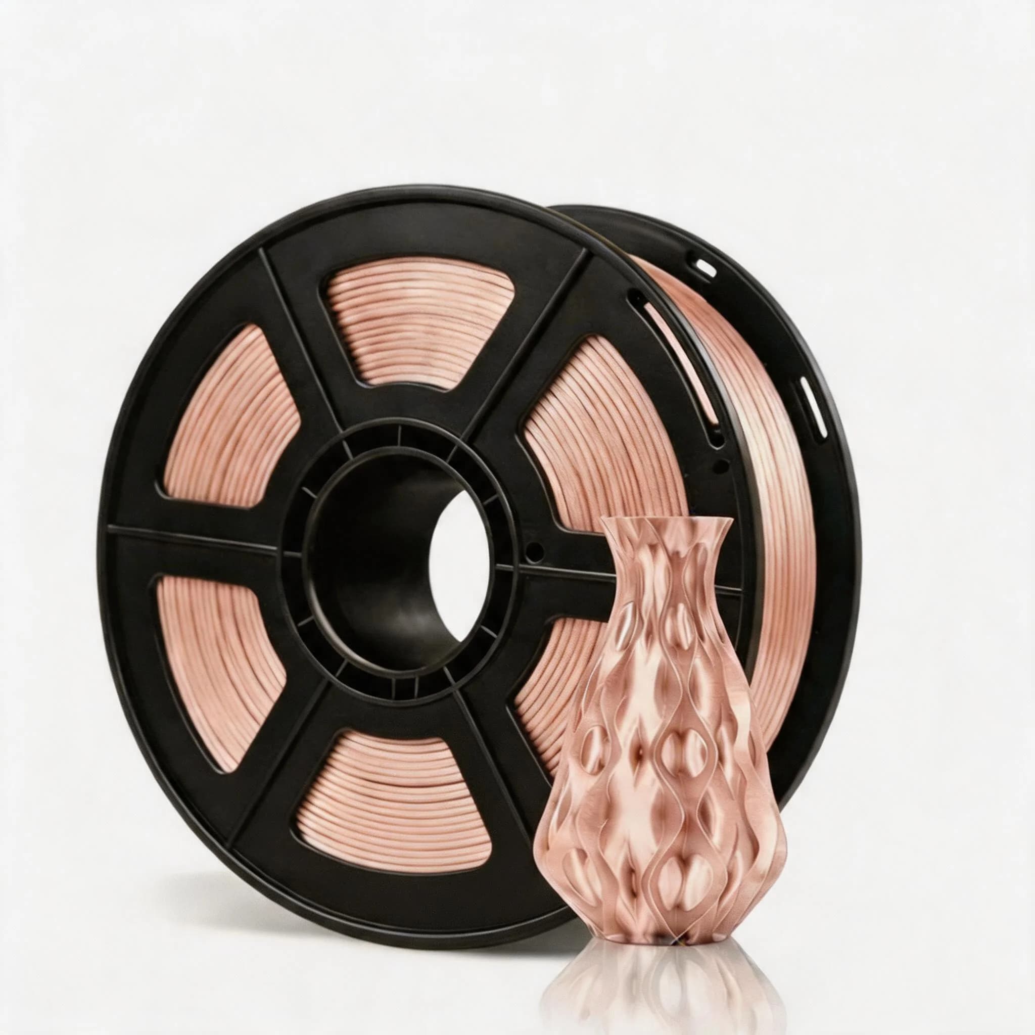 Filamento PLA Seta 1.75 mm per Stampa 3D 250g, Effetto Lucido Metallizzato Rosa Oro, Bianco, Nero, Argento, Verde, Rosso, Blu