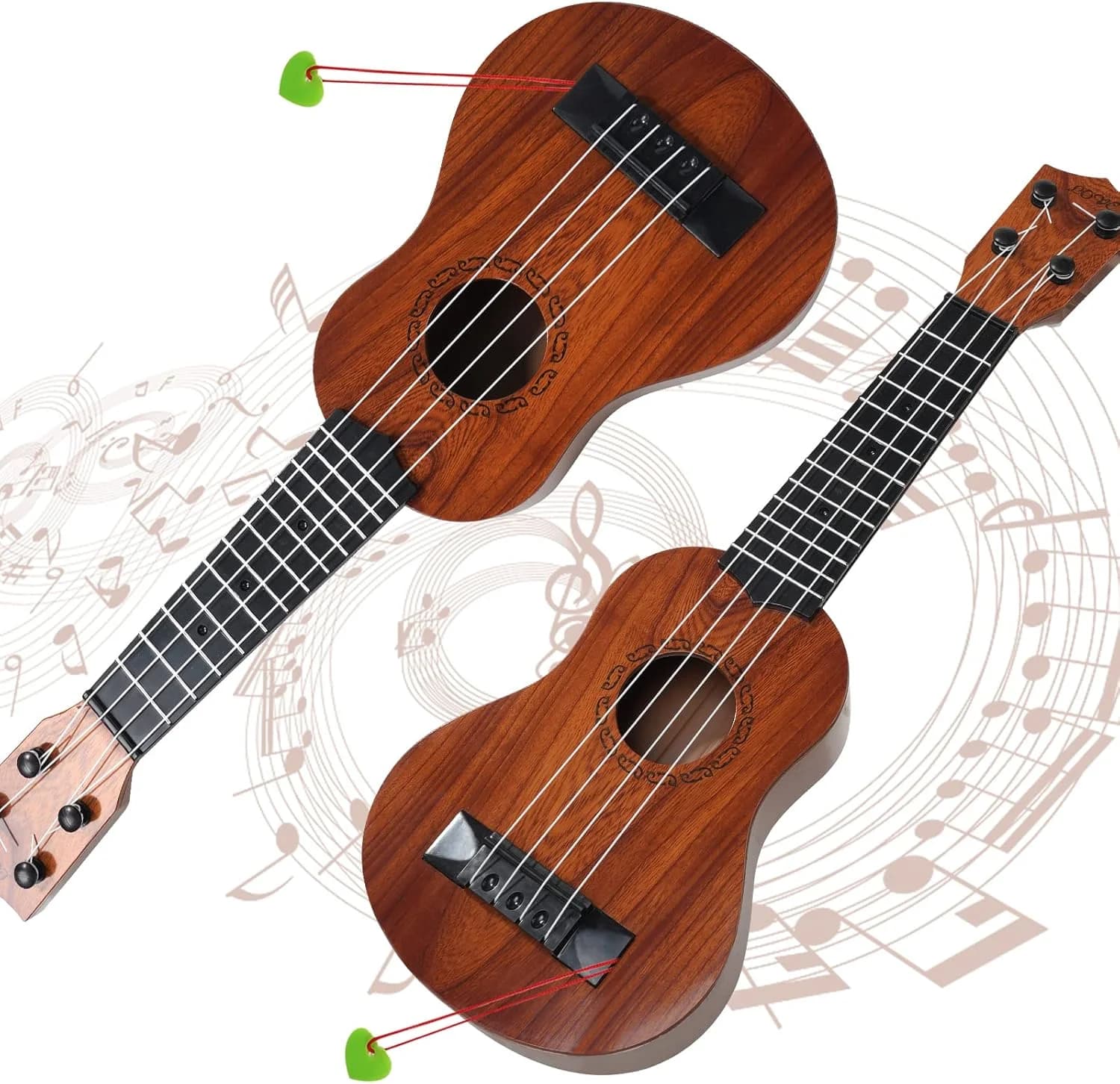 Ukulele per Bambini da 17 Pollici - Mini Chitarra a 4 Corde, Strumento Musicale Educativo con Plettri per Bambini e Ragazzi