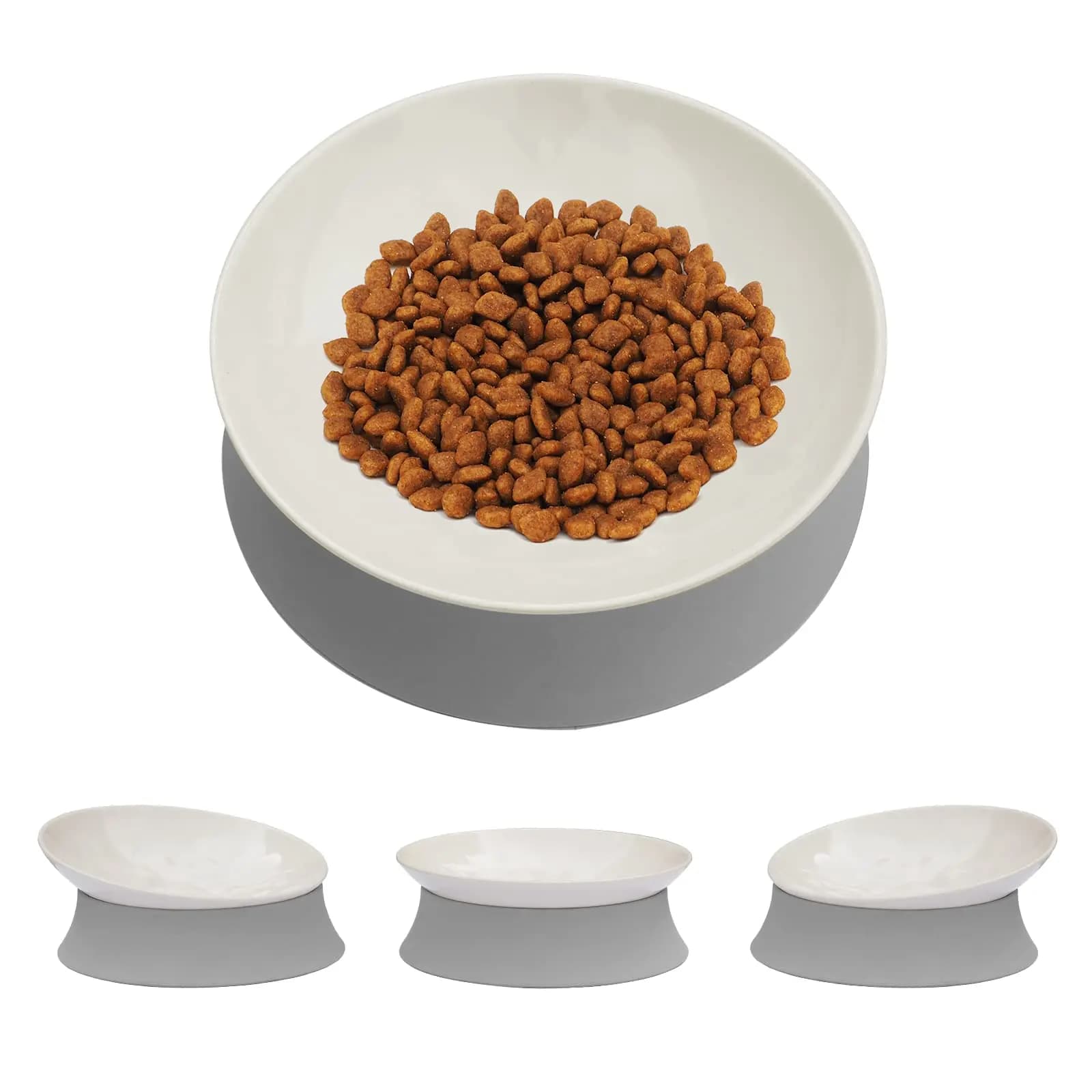 Ciotola per Gatti Superdesign, Ciotola Inclinata per Proteggere il Collo, Ciotola Separata Moonlight per Cibo Gatti, Accessori per Animali Domestici, Ciotola Antiscivolo in Melamina per Gatti