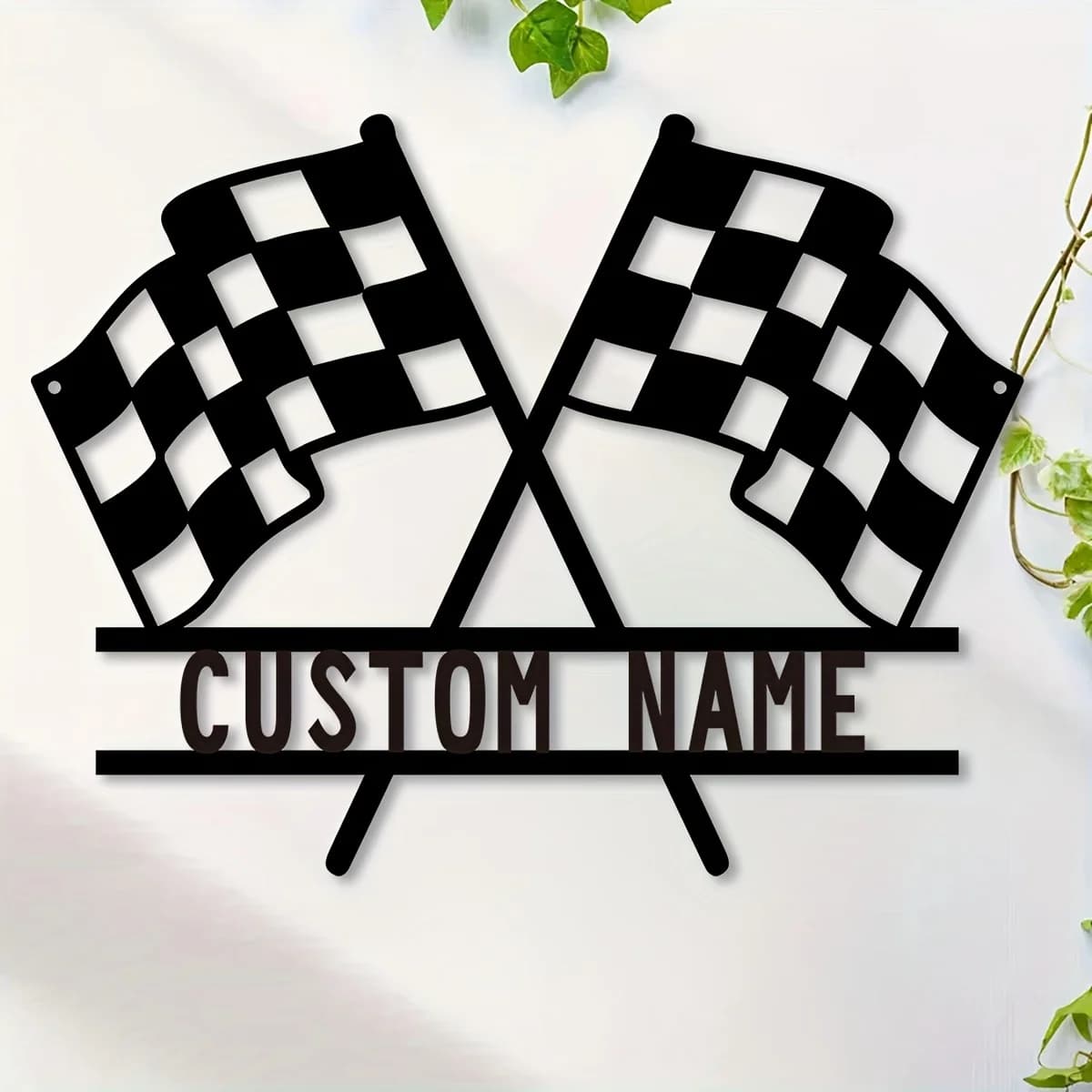 Personalized Wall Art with Race Plate, Custom Decorations with Race Plate, Metal Decorative Art for Room/Office, Veranda/Patio Gifts