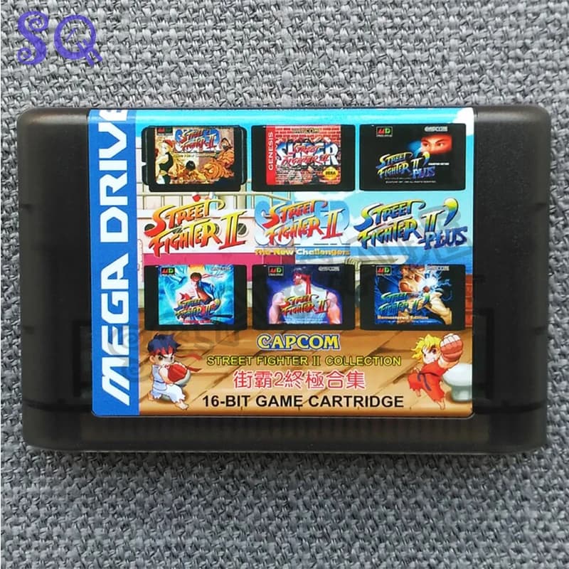 MD Card 6 in 1 Street Fighter 2 Ultimate Collection tutte le carte da gioco singole a 16 Bit per tutte le versioni di console MD