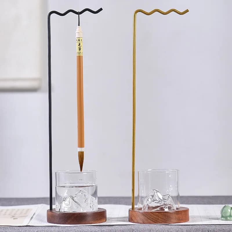 Wind Chime Stand Desk Organization Calligraphy Brush Holder Rack Chinese Writing Brush Hanger for Hanging Pendant Lanterns Home