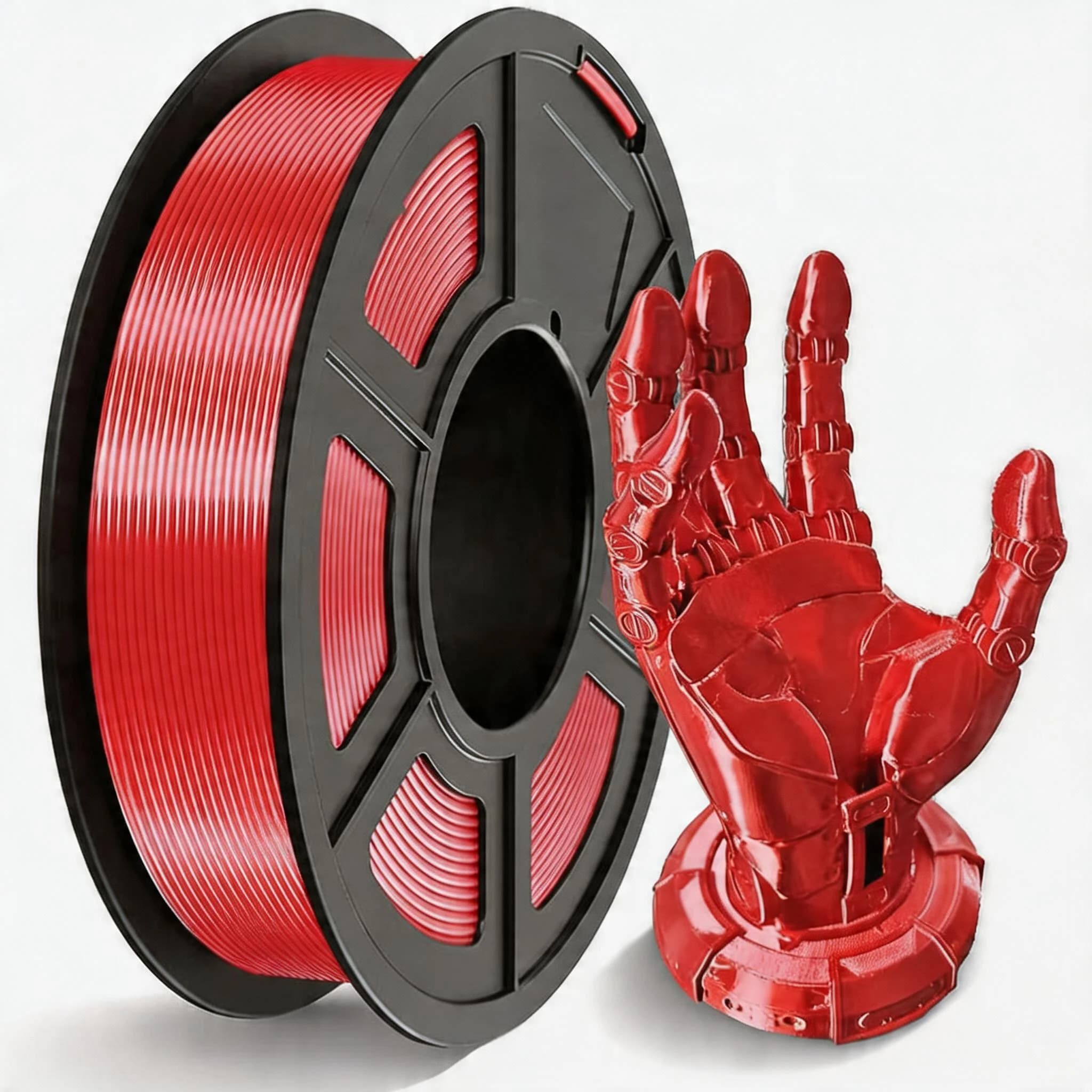 Filamento PLA 1.75mm per Stampante 3D con Superficie Lucida, Filamento PLA Effetto Seta 250g, Rosso, Blu, Verde, Bianco, Oro, Argento, Nero
