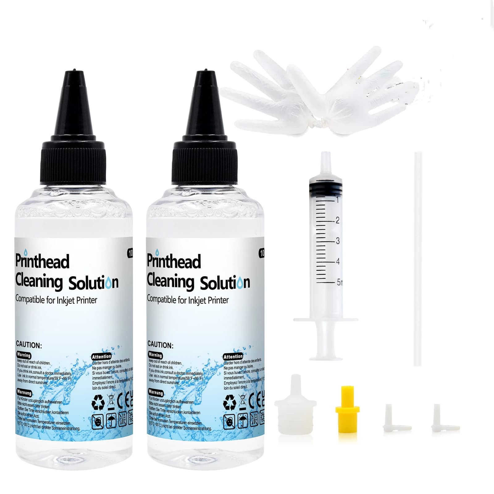 Confezione da 2 flaconi di liquido detergente per testine di stampa/soluzione detergente per stampanti