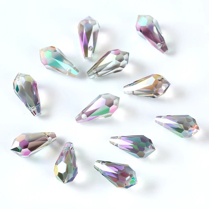 Wholesale Drop Crystal Ab Beads Gemstone Waterdrop Faceted Glass Loose Beads for Jewelry Making, Earrings, Necklace ,Bracelets