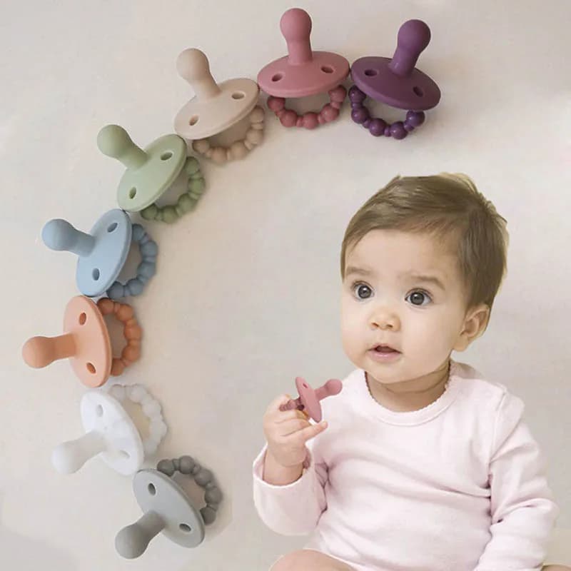 Bambino Ciuccio In Silicone Morbido BPA Libero Succhietto Infantile Manichino Tettarelle Da Biberon Neonato Massaggiagengive Giocattolo Dentizione Allattamento Ciuccio Catena Pendan