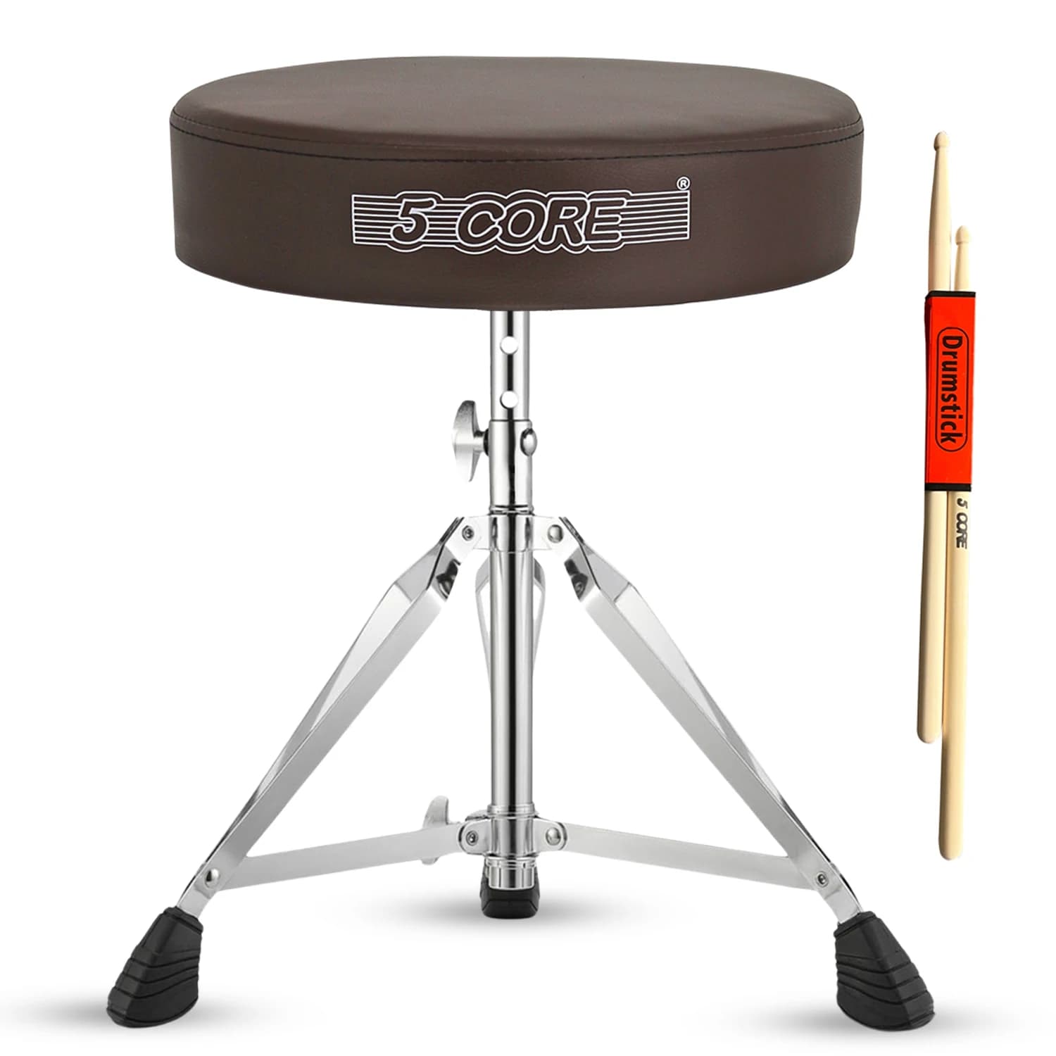 5 Core Drum Throne Padded Adjustable Guitar Stool Drummer Seat for Adults & Kids DS CH BR