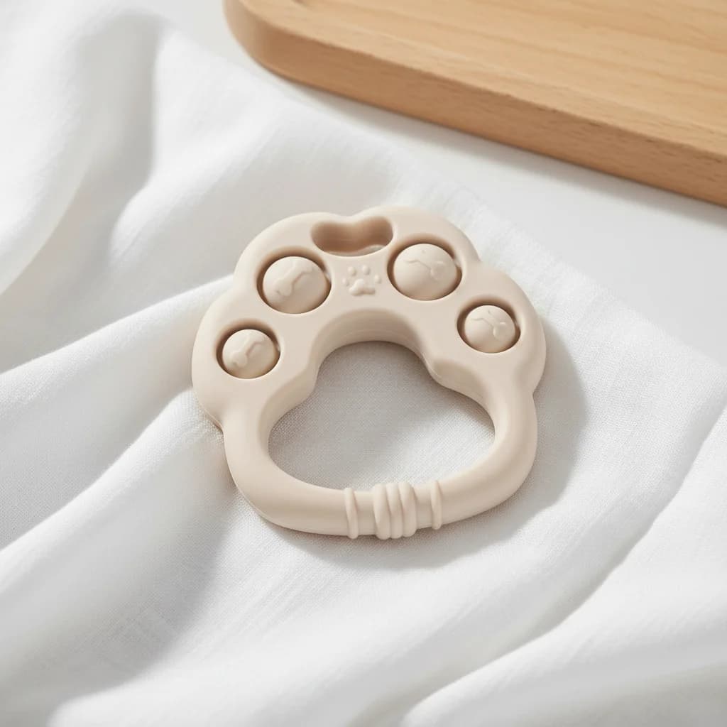 Silicone Toy for Baby, BPA Free Easy Grip Paw Teether for Newborns Sensory