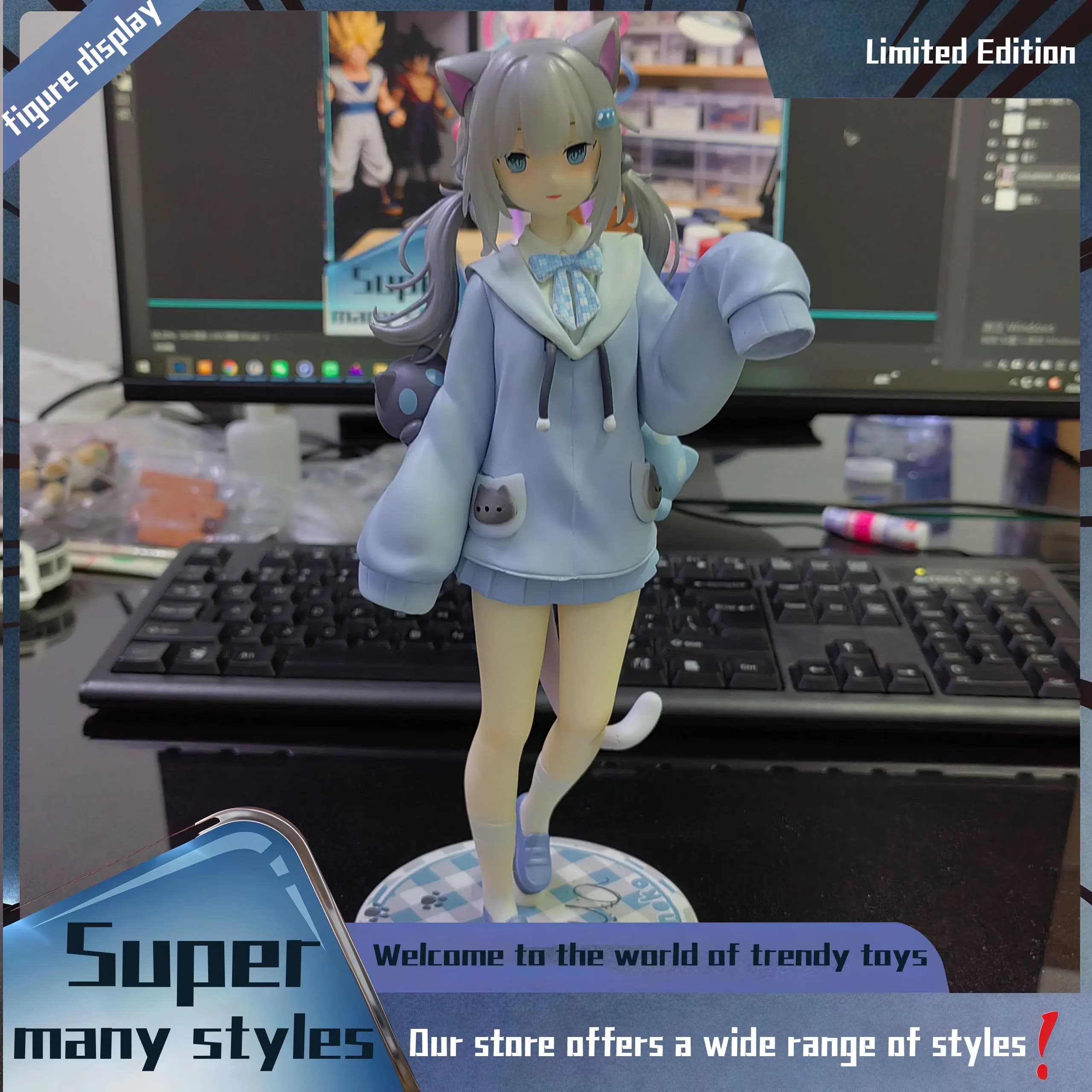 Amagi Cat Girl Figurine Model Table Decoration, Birthday Gift, Trendy Toy Scene Decoration, Car Decoration