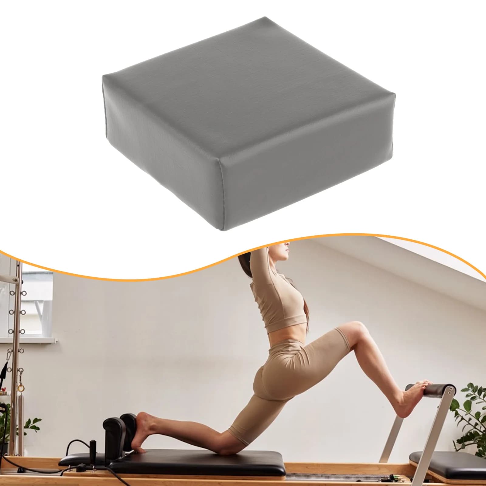 Cuscino reformer per pilates Cuscino per pilates impermeabile in PU Accessori per riparatori per poggiatesta per palestra domestica e allenamento quadrato per yoga