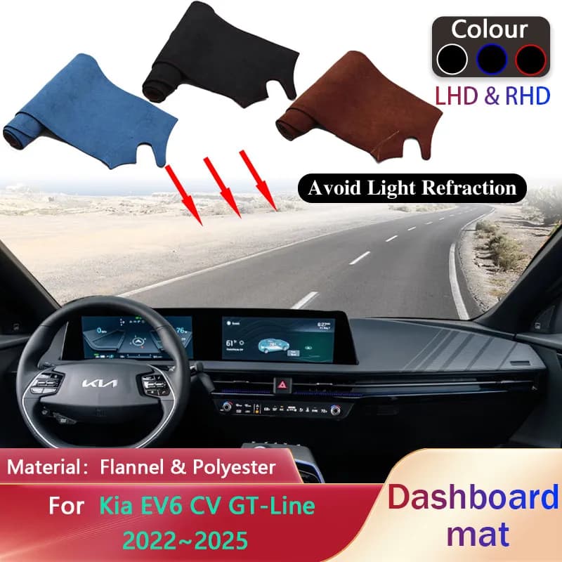 Cruscotto auto Pad per Kia EV6 CV GT-Line 2022 ~ 2025 Anti-sporco Anti-Slip Liner Parasole Zerbino Dash Zerbino Copertura Tappeto Tappeto Accessori