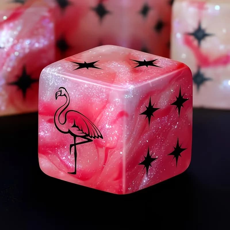 Flamingo D6 Dice Set, suitable for board games, board games, role-playing, Dungeons&Dragons, and more