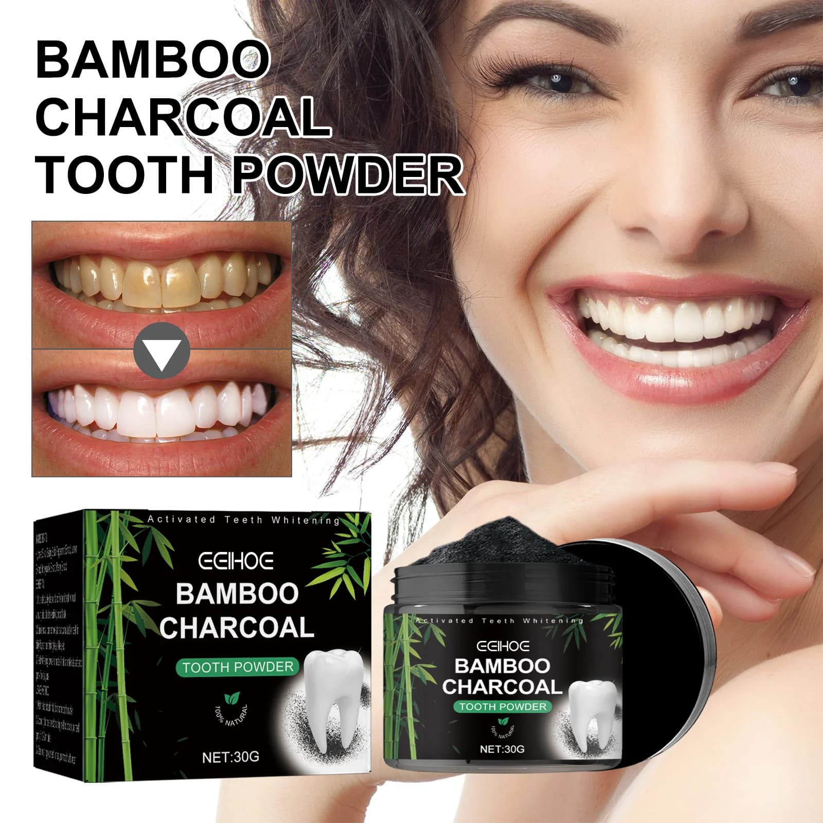 Eelhoe 30g Denti Whitening In Polvere Alito Fresco Illumina Dente Dentale Candeggina Macchie Tartaro Denti Gialli Remove The Oral Clean Powder
