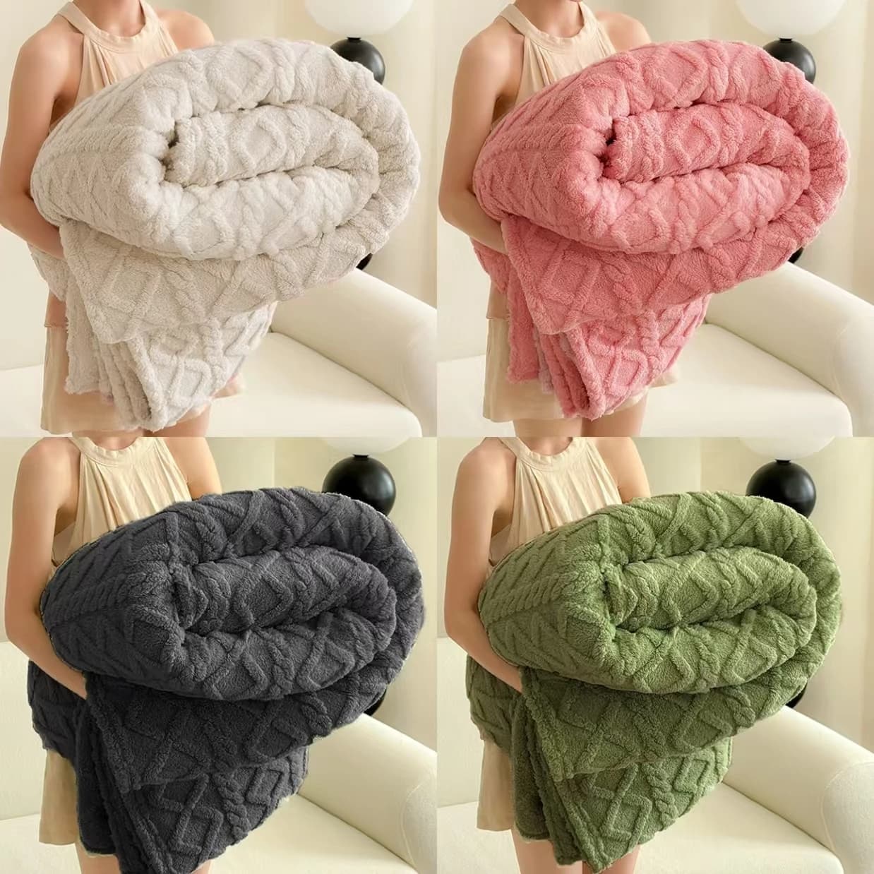 Soft Velvet Cover and Cozy ROSEKIND, Bed Warm, Sofa, Office, Elegant Home Decoration, Gift Perfect for All, Durable and Double-sided