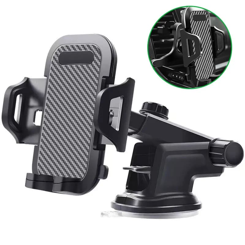 NEW Car Phone Support from Air Pump with Gravity Sensor, Triangle Mounting, Simple Design, Satin Surface for Vehicle Dashboard