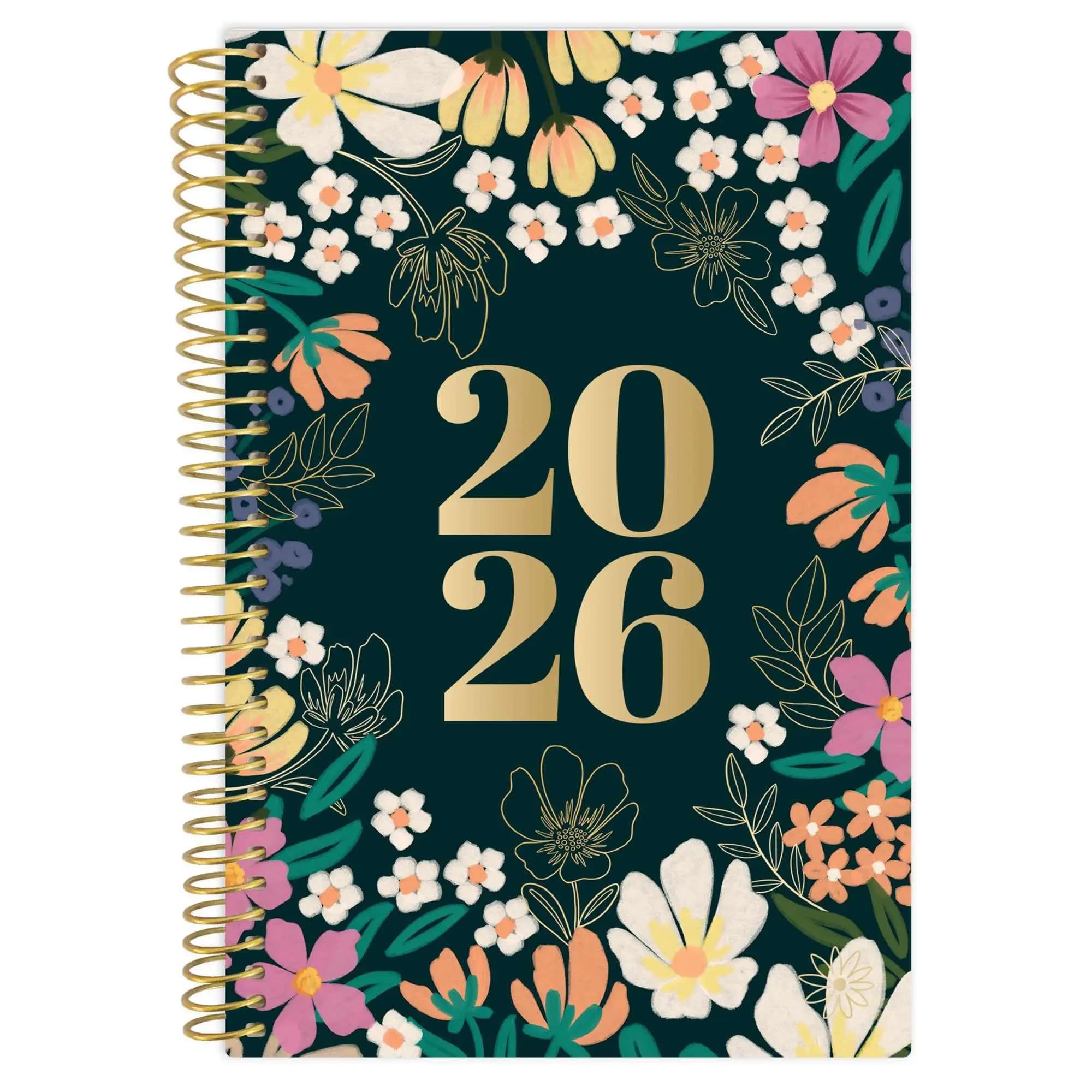 Portatile A5 2026 Agenda Libro Fiori Lista delle cose da fare DailyPlanner Planner Promemoria Bobina Notebook Agenda BookStudents