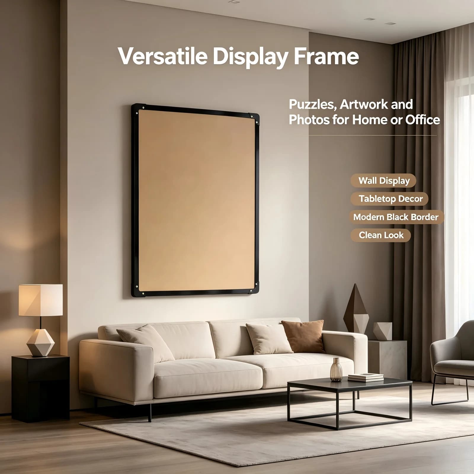 Puzzle Frame 50×75cm Universal Jigsaw Puzzle Picture Frame Wall‑Mounted Artwork Photo Display Frame for Home Decor