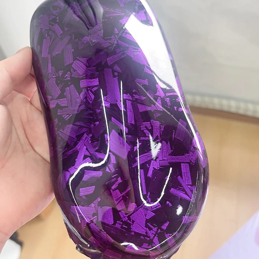 PET Glossy Purple Forged Carbon Fiber Vinyl Wrap Film Waterproof Car Body & Motorcycle Sticker, DIY Helmet Wrap Bubble Free
