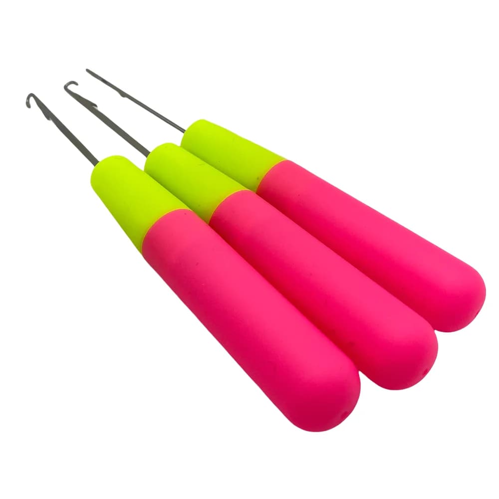 3 pezzi Rosa Gancio di chiusura Ago per uncinetto 5,7 mm Dread-lock Knitt Capelli Uncinetto Ago Gancio per tessitura dei capelli