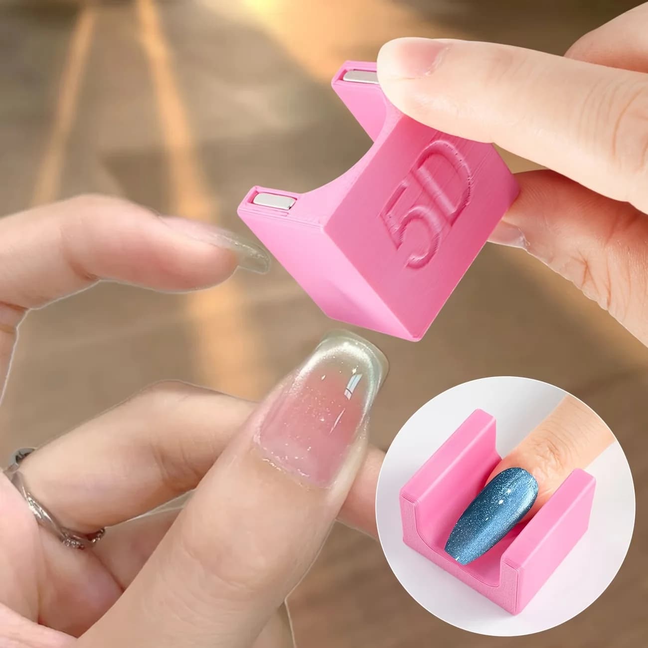 Magnete automatico 5D effetto occhio di gatto, strumento per unghie multiuso, da utilizzare con gel effetto occhio di gatto, per nail art fai da te e decorazioni per unghie, pittura per unghie